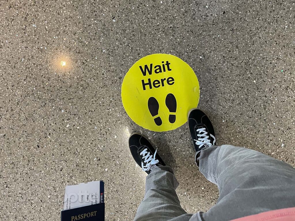 Wait here sticker gate 130 terminal B LAX