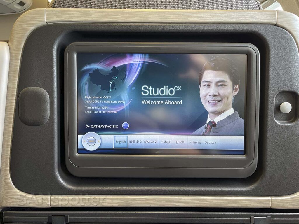 Cathay pacific Studio CX welcome screen