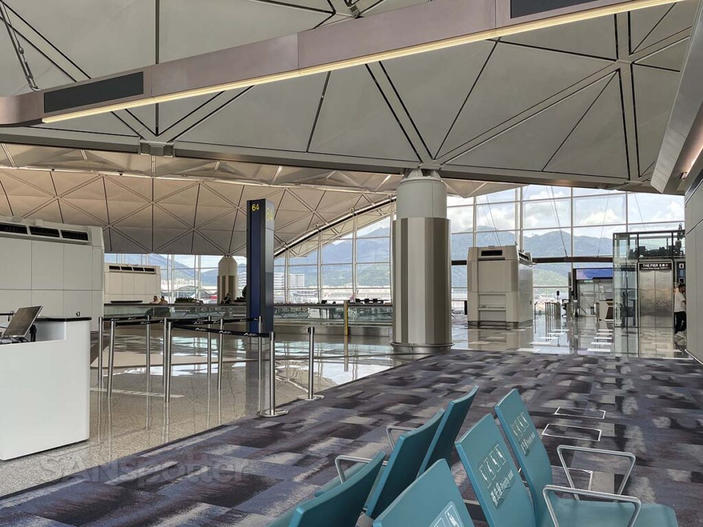 Interior of terminal 1 at the Hong Kong international airport