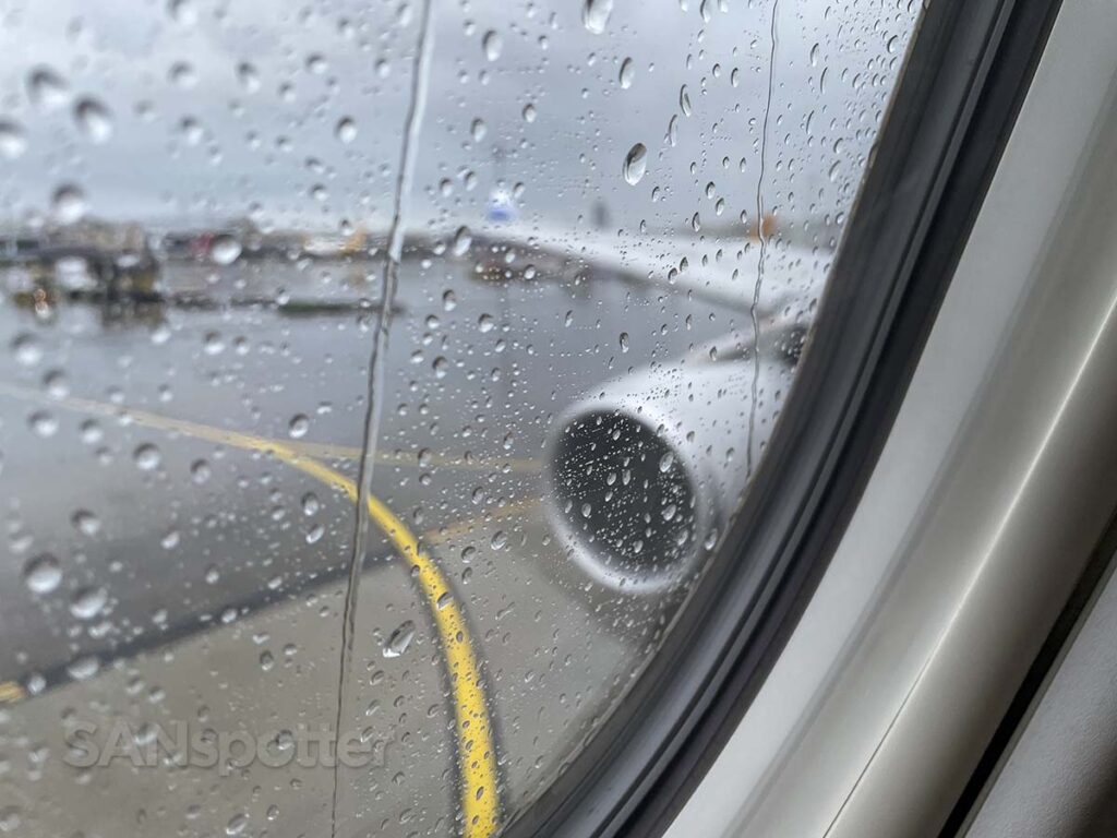 China Airlines A330-300 taxiing at TPE in the rain