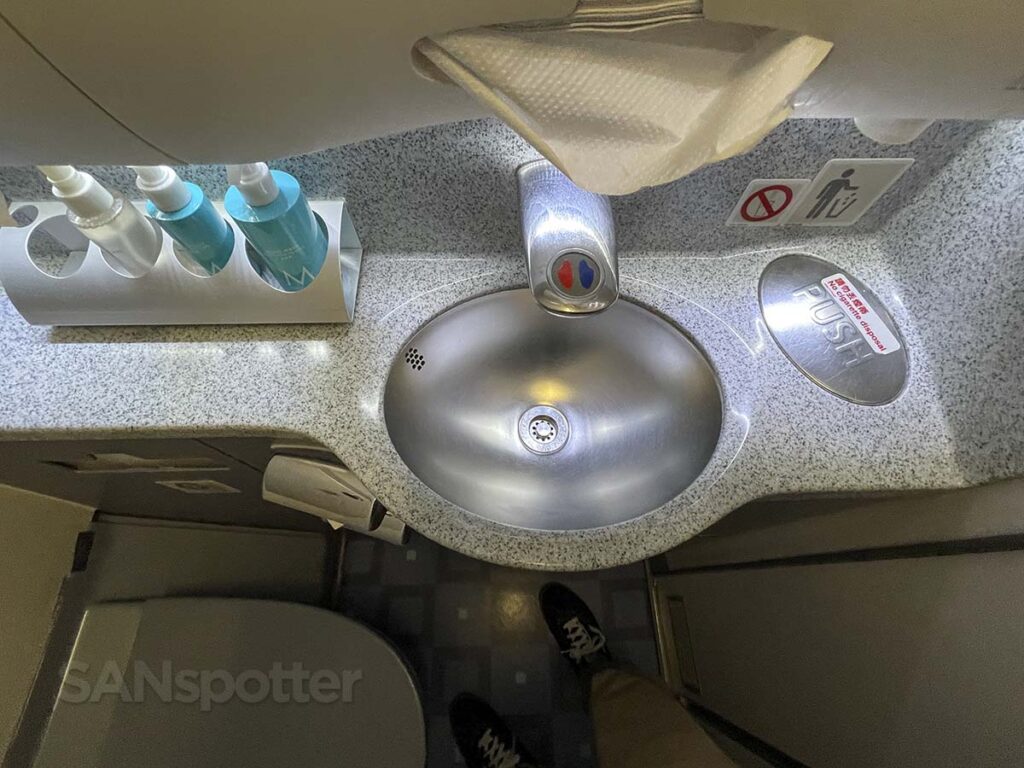 China Airlines A330-300 business class lavatory sink