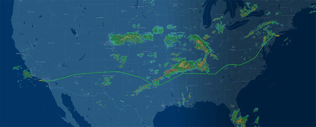 UA2361 flight track