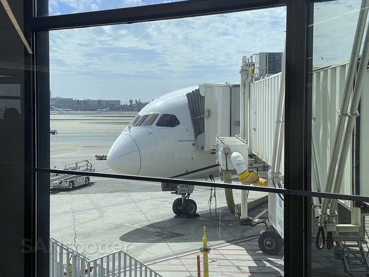 United Airlines Boeing 787-9 parked at gate 77 LAX