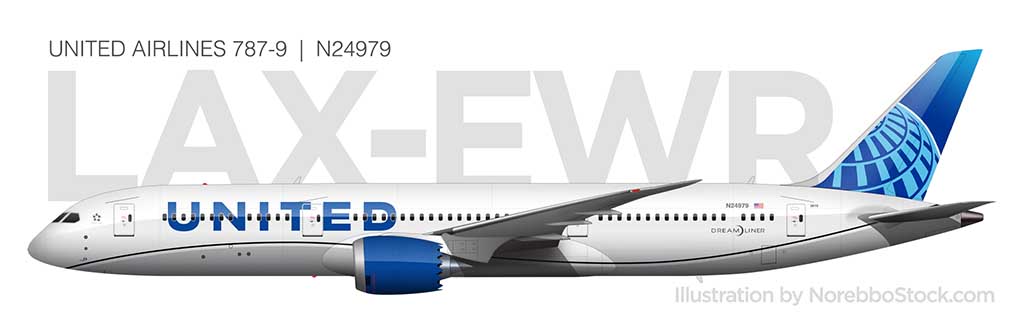 United Airlines 787-9 side view