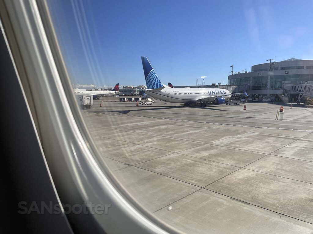 Passing by the United gates at terminal 2 San Diego airport