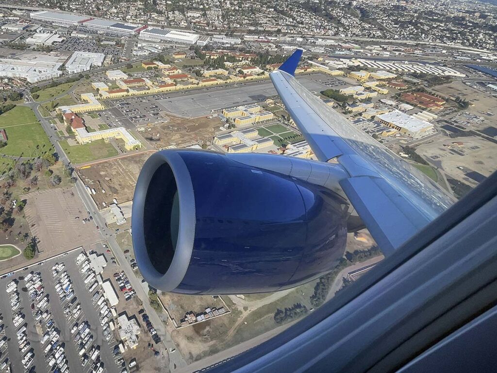 Delta A220-100 moments after taking off from San Diego airport