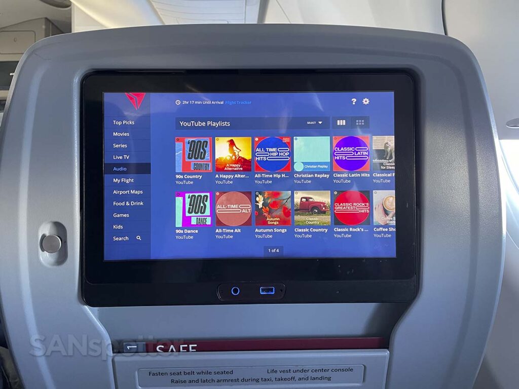 Delta A220-100 first class YouTube music