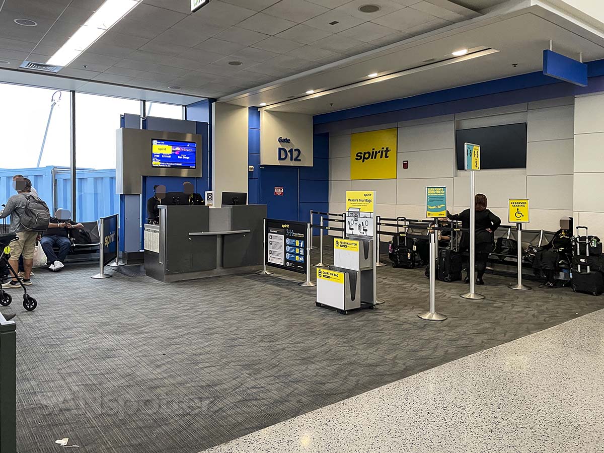 Spirit airlines gate D12 Evans terminal at Detroit metro airport