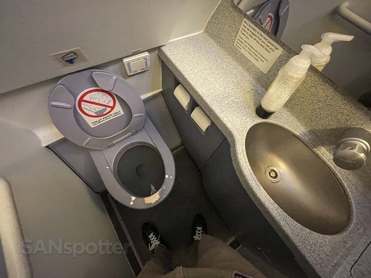 Spirit Airlines A320 first class forward lavatory
