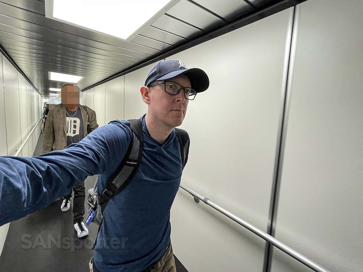 Scott (SANspotter) walking up the jet bridge at the all new terminal 1 San Diego airport