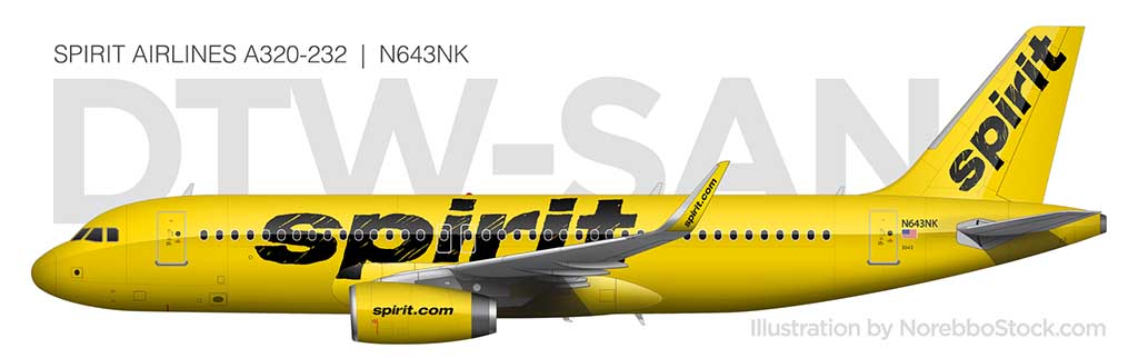 Spirit Airlines A320-232 side view