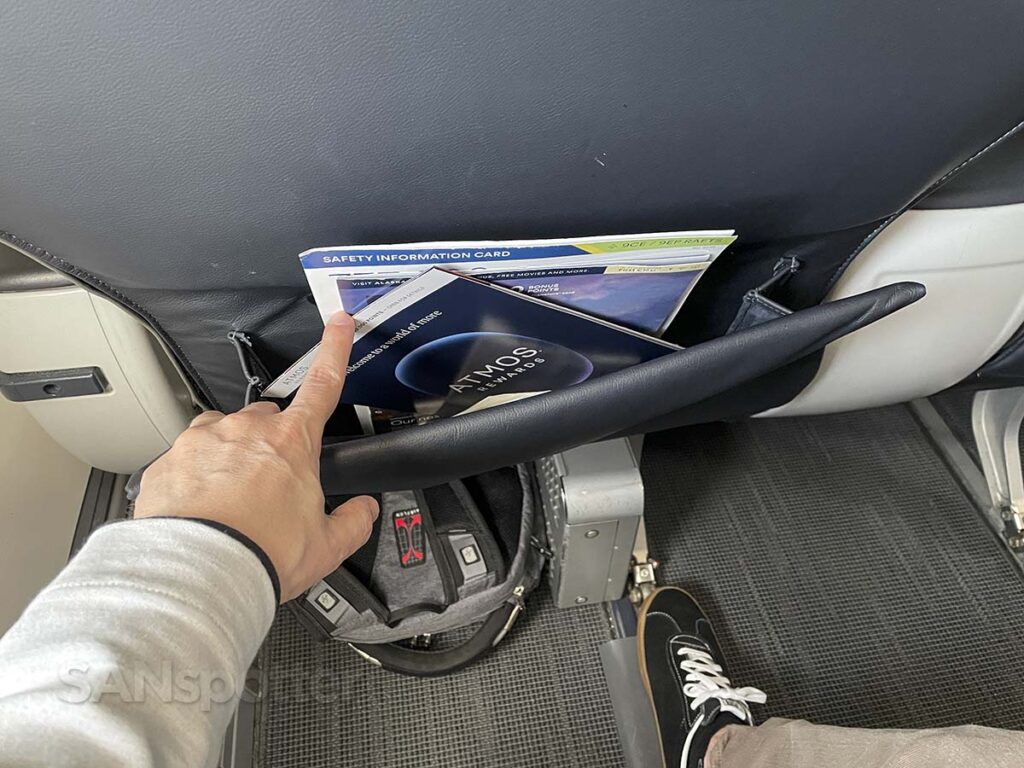 Alaska Airlines 737-900ER first class  seat pocket