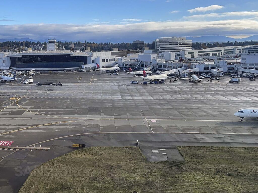 Lifting off from runway 16L Seattle Tacoma airport