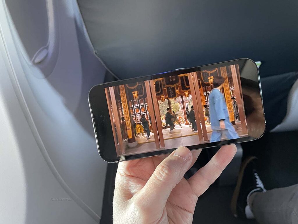 Watching a movie in Alaska Airlines 737-900ER first class 