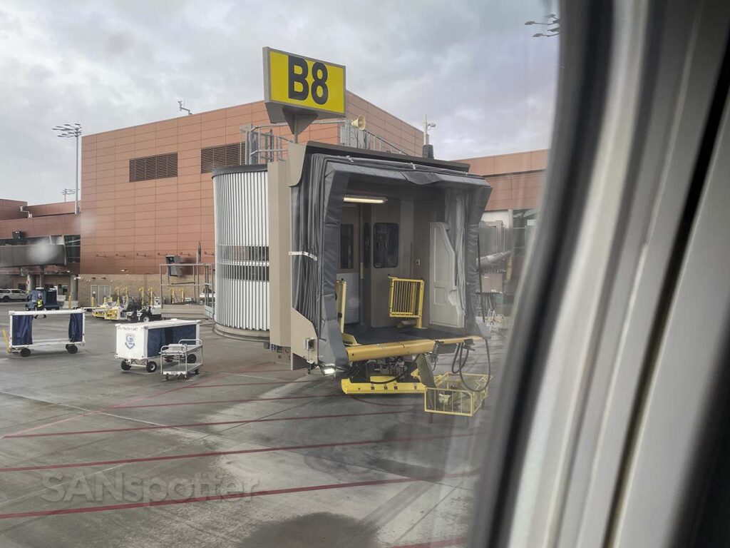 Pulling up to gate B8 Salt Lake City airport