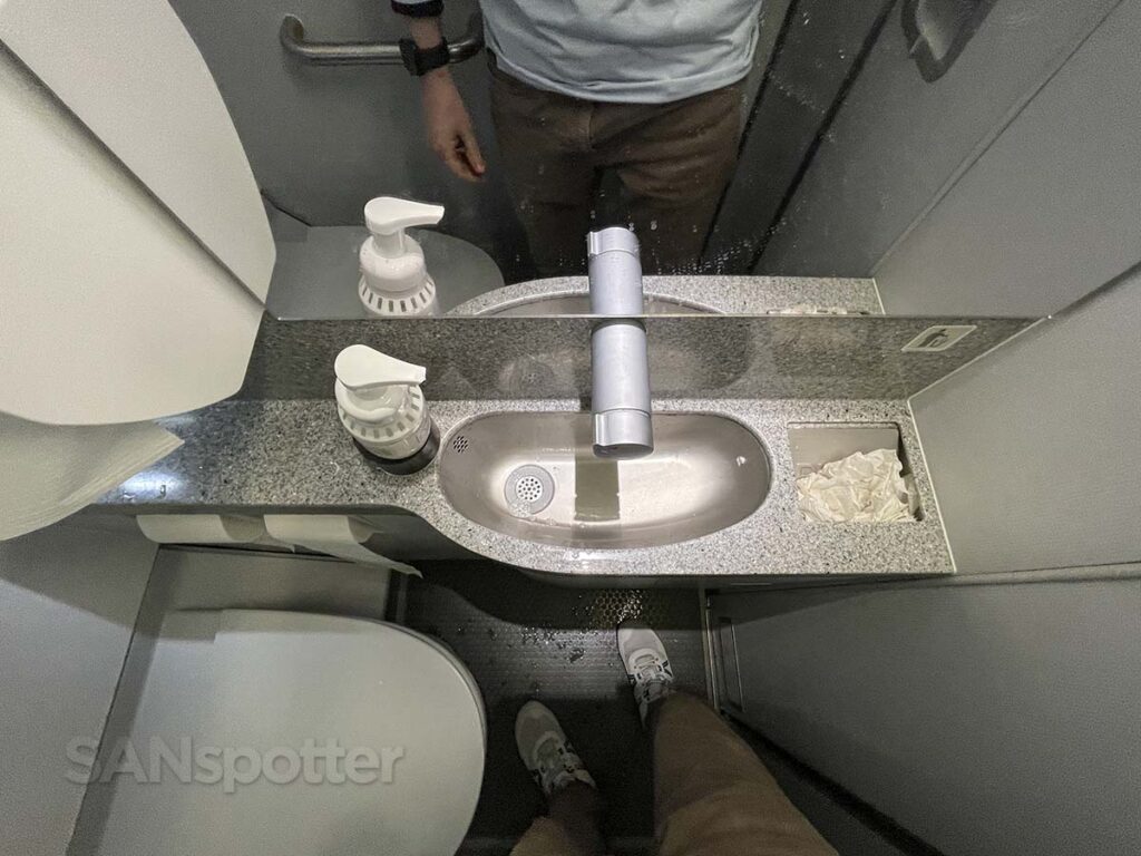 American Airlines A321 economy lavatory sink
