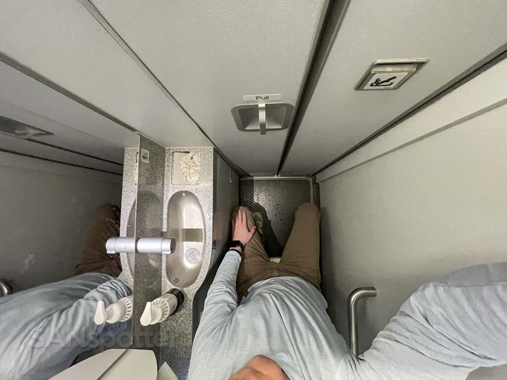 American Airlines A321 economy lavatory size