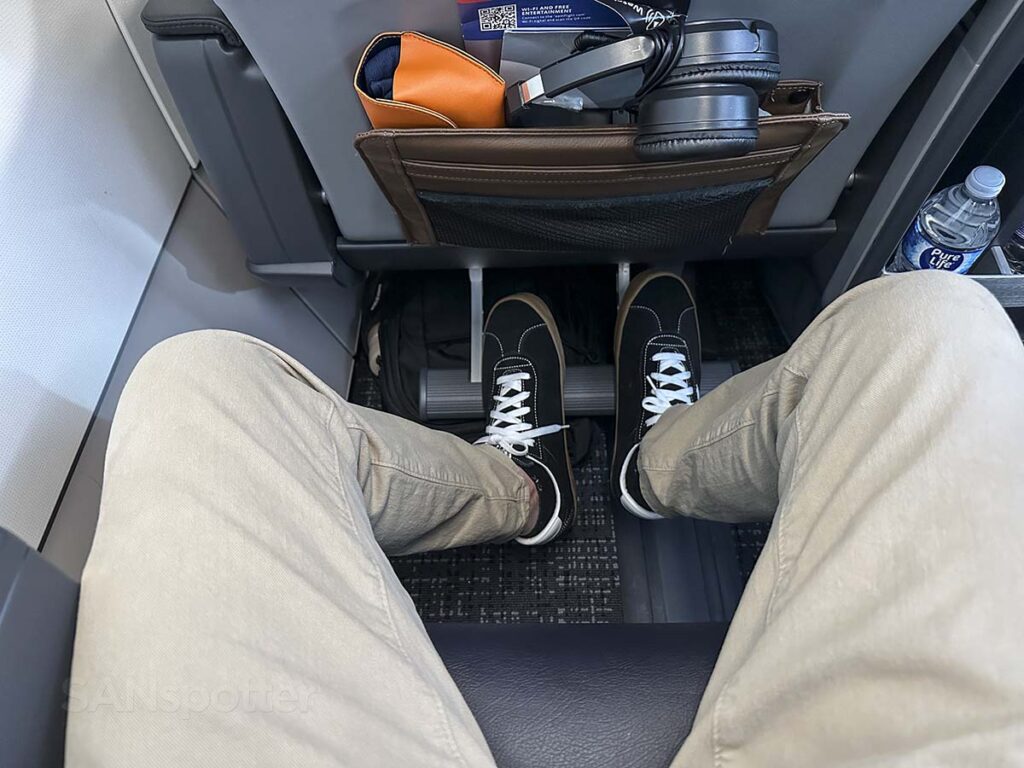 American Airlines A321XLR premium economy retractable foot rest