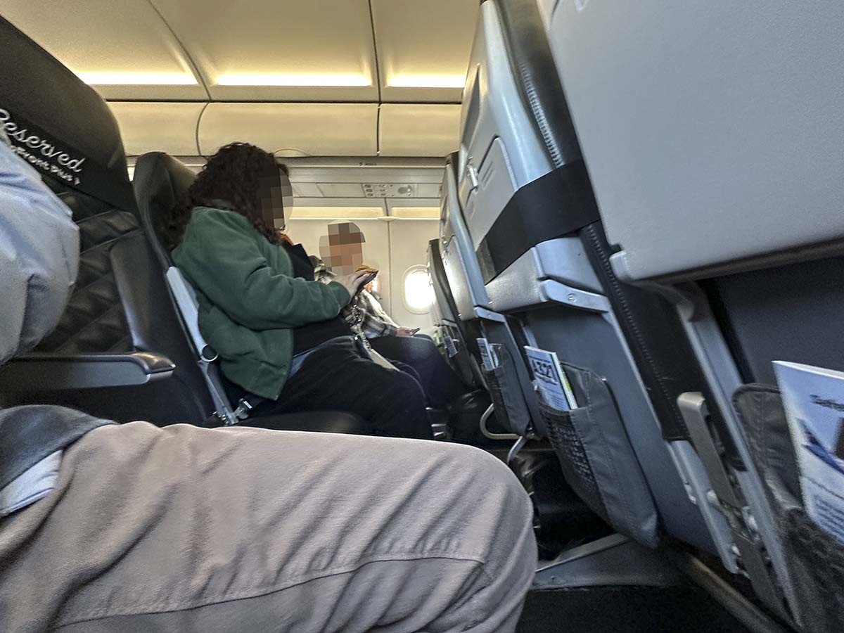 Frontier Airlines A321 UpFront Plus row 2 passengers