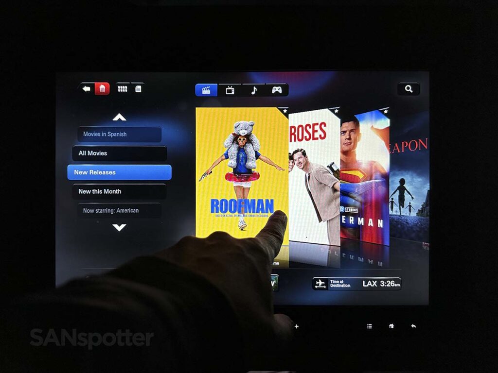 American Airlines A321T Flagship First in flight entertainment movies