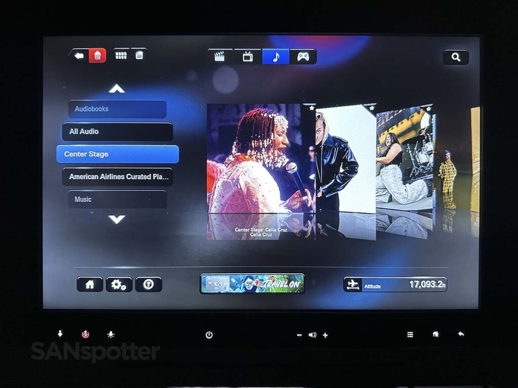 American Airlines A321T Flagship First in flight entertainment music