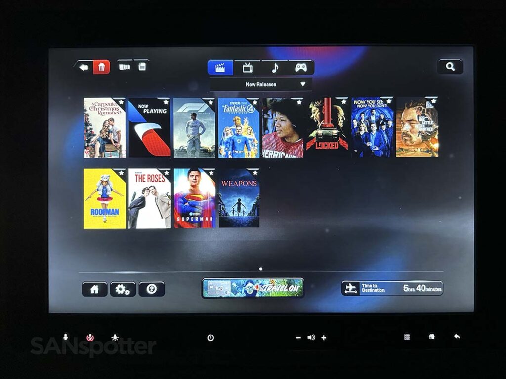 American Airlines A321T Flagship First in flight entertainment movies and tv shows