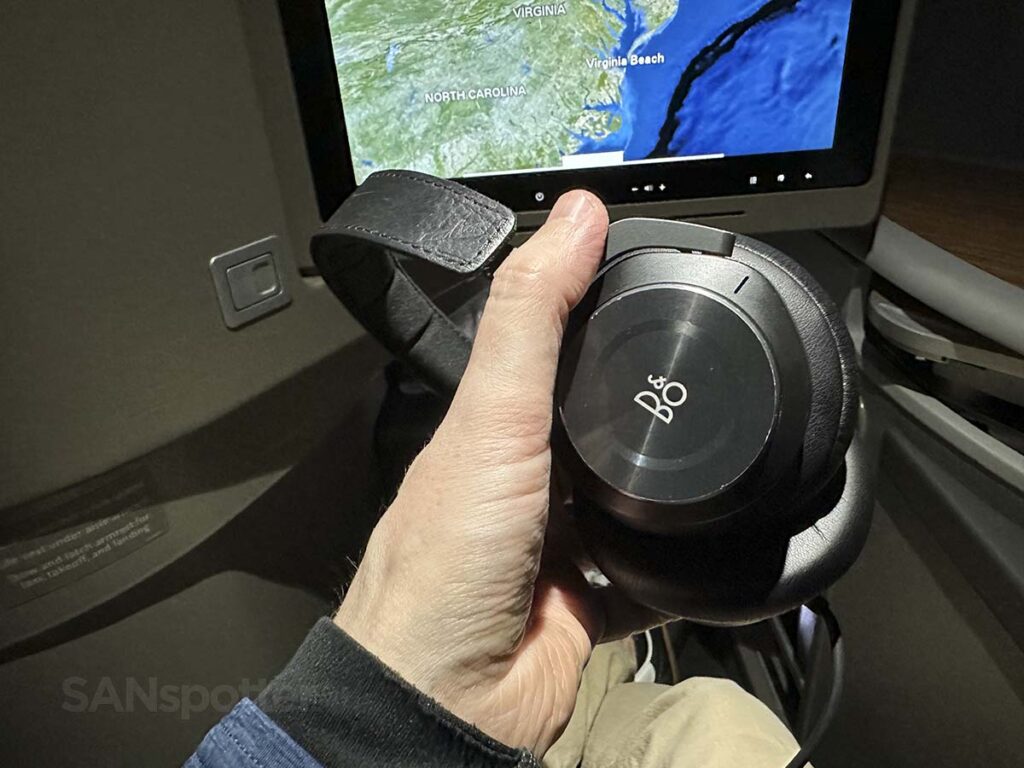 American Airlines A321T Flagship First Bang & Olufsen noise canceling headphones