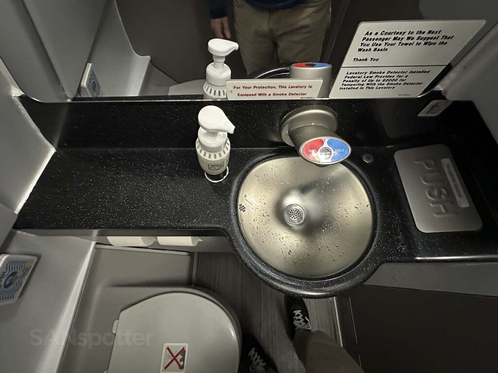 American Airlines A321T Flagship First lavatory sink