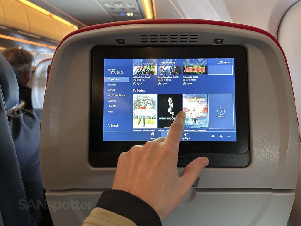 Delta A321neo Comfort Plus in-flight entertainment top picks