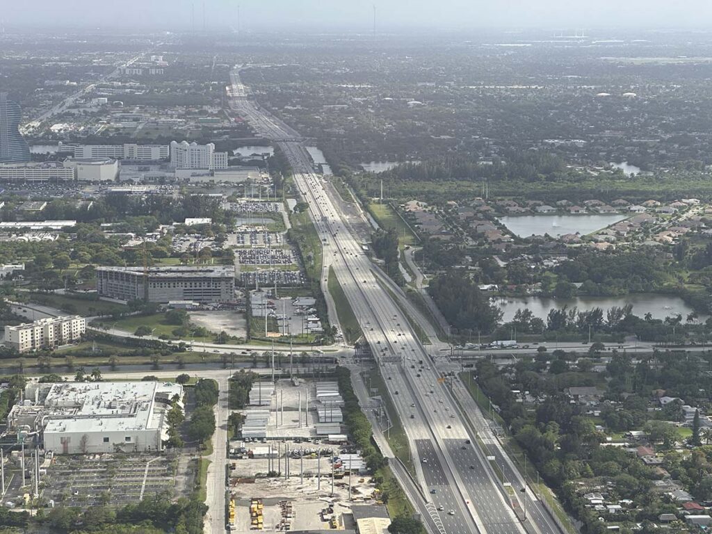 Looking out the window just moments before landing at the Fort Lauderdale airport