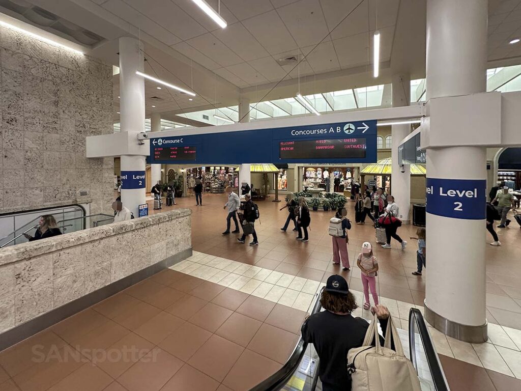 Level 2 West Palm Beach International Airport pre-security shopping area