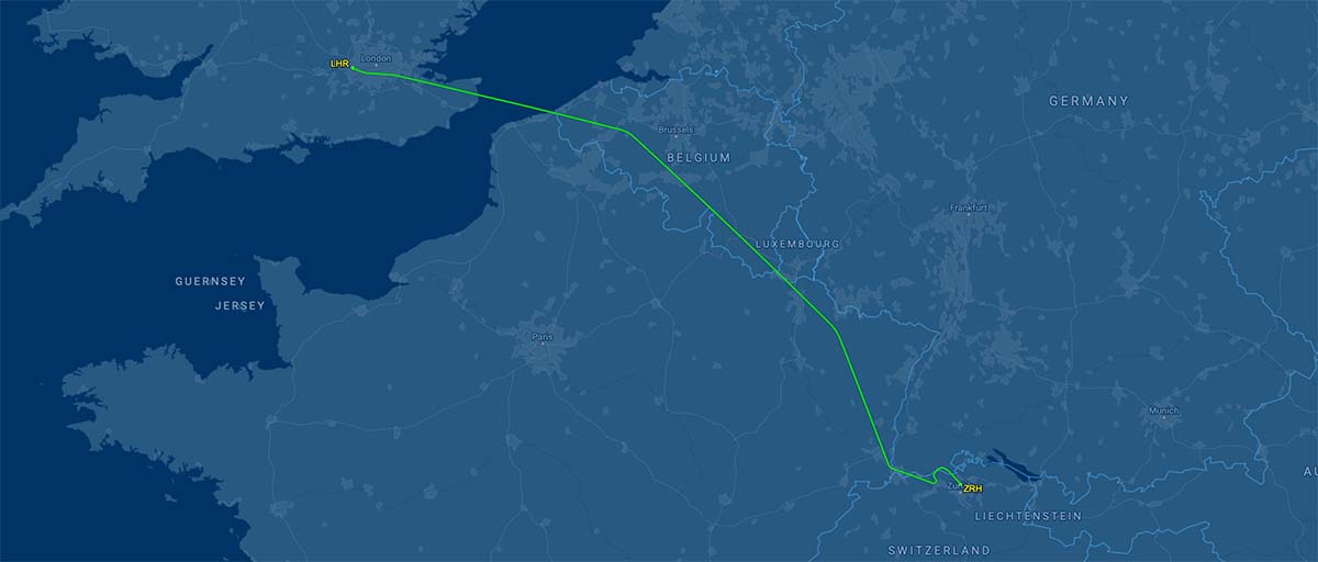 LX317 flight track