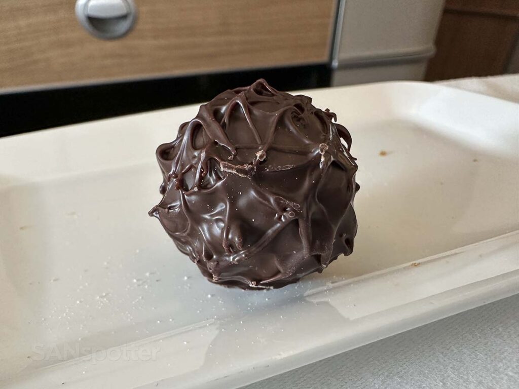 Swiss 777-300ER business class after dinner chocolate