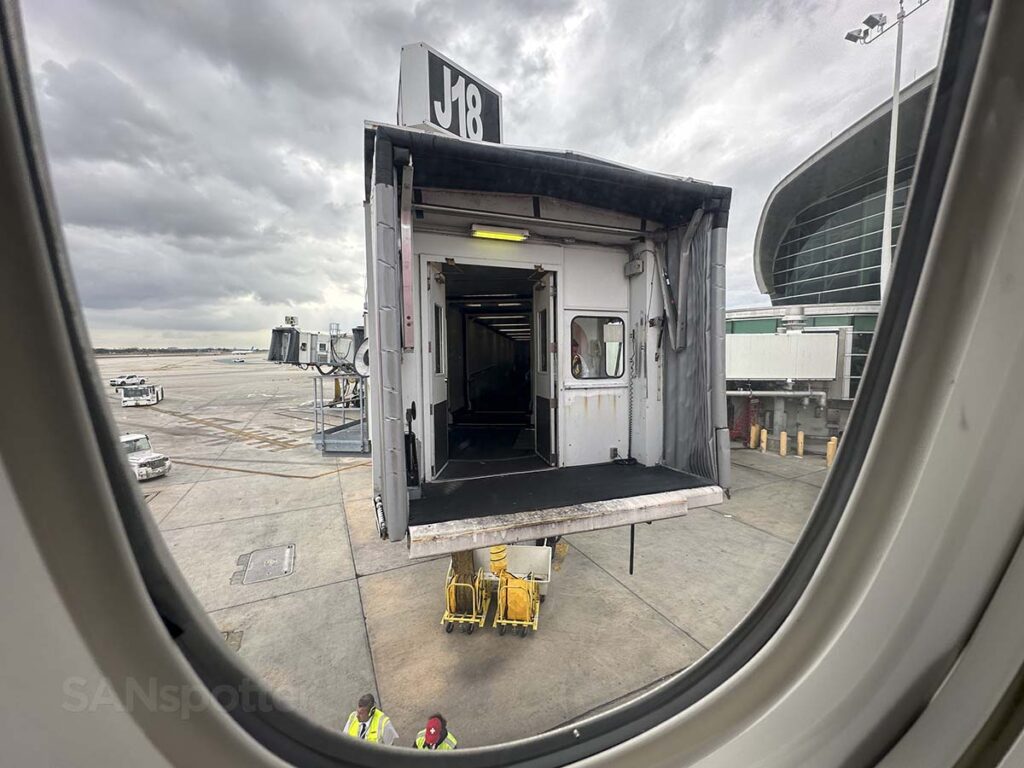 Miami International Airport gate J18 jet bridge