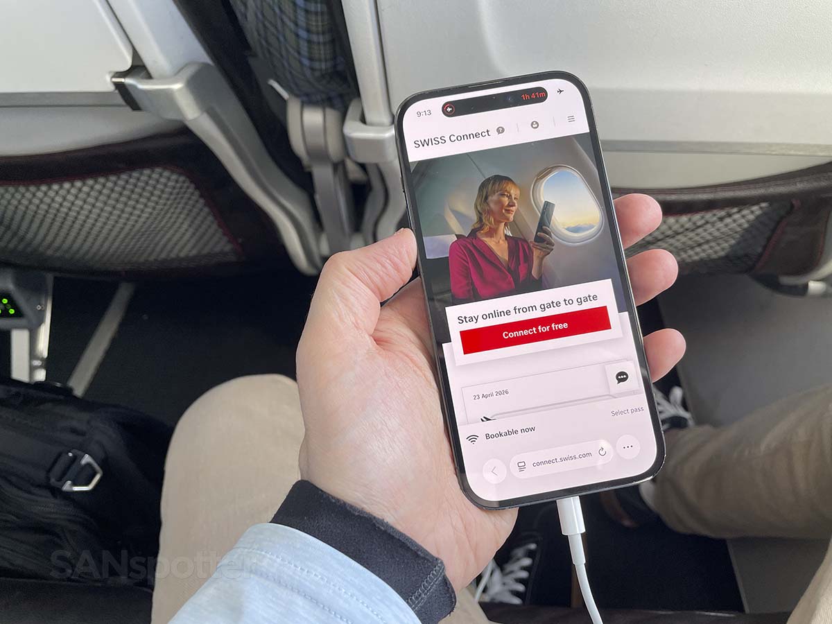 SWISS connect in flight entertainment main screen
