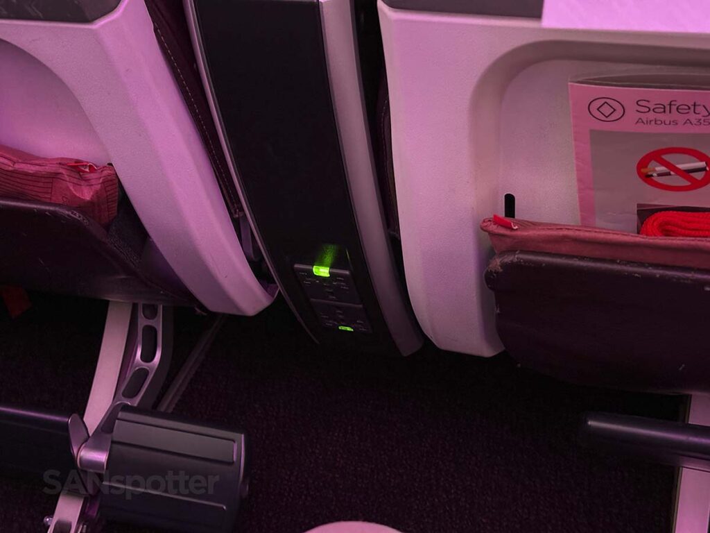 Virgin Atlantic A350-1000 premium economy electrical outlets