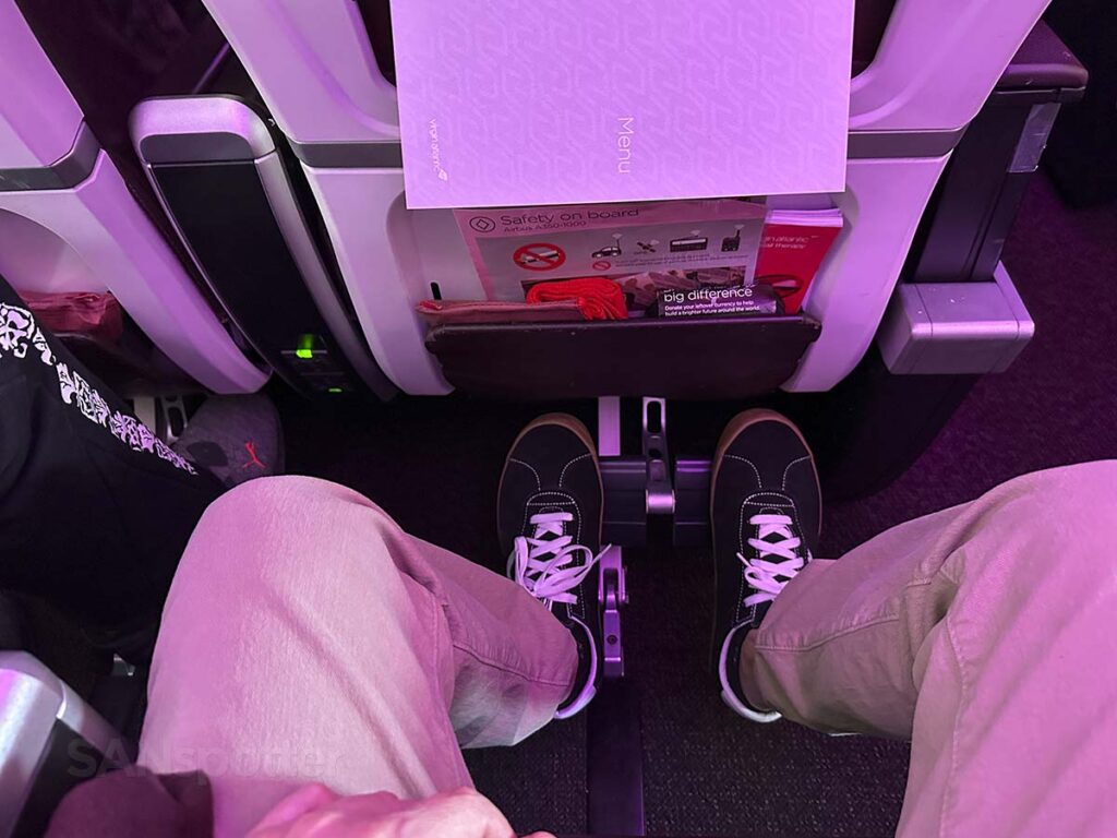 Virgin Atlantic A350-1000 premium economy retractable foot rest