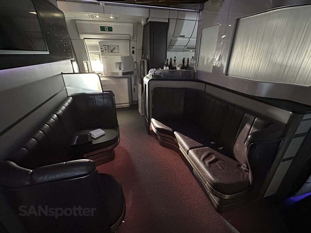 Virgin Atlantic A350-1000 Premium Economy lounge area for business class and premium economy passengers