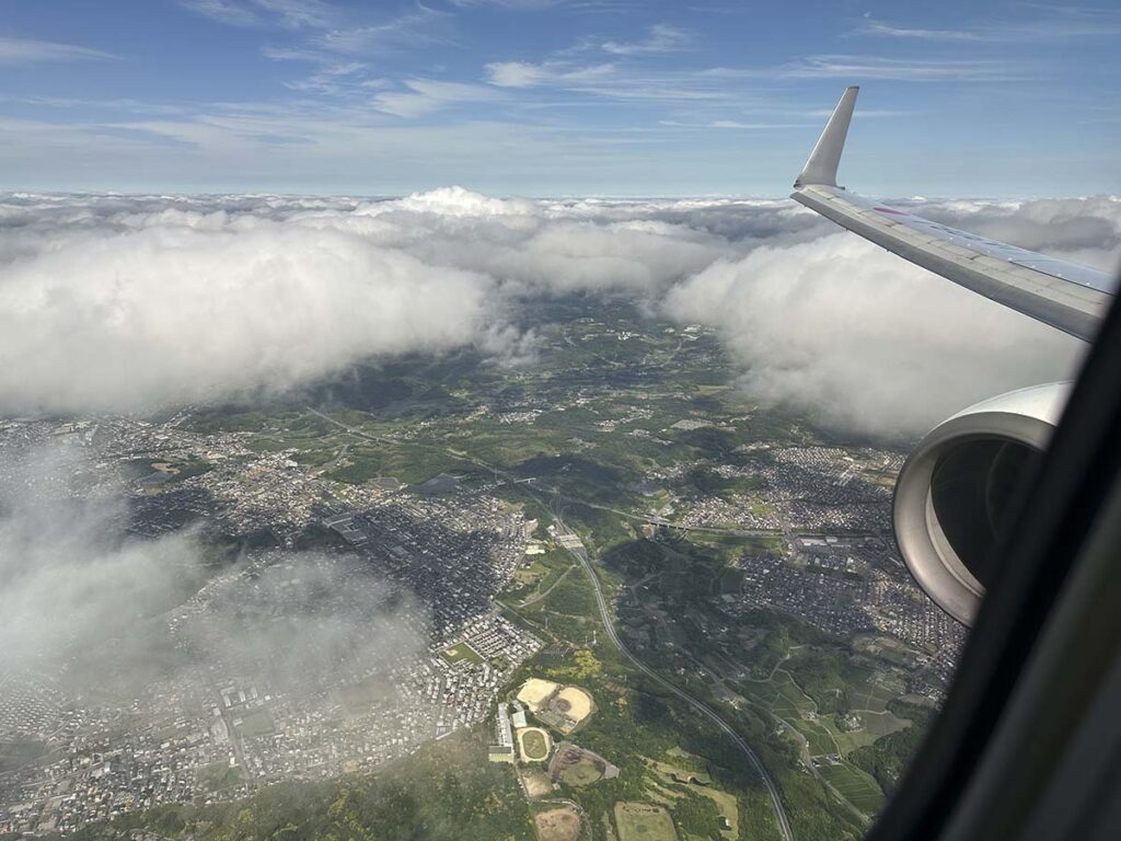 Looking out my window from a Japan Airlines 737-800 while on approach into Tokyo Haneda airport
