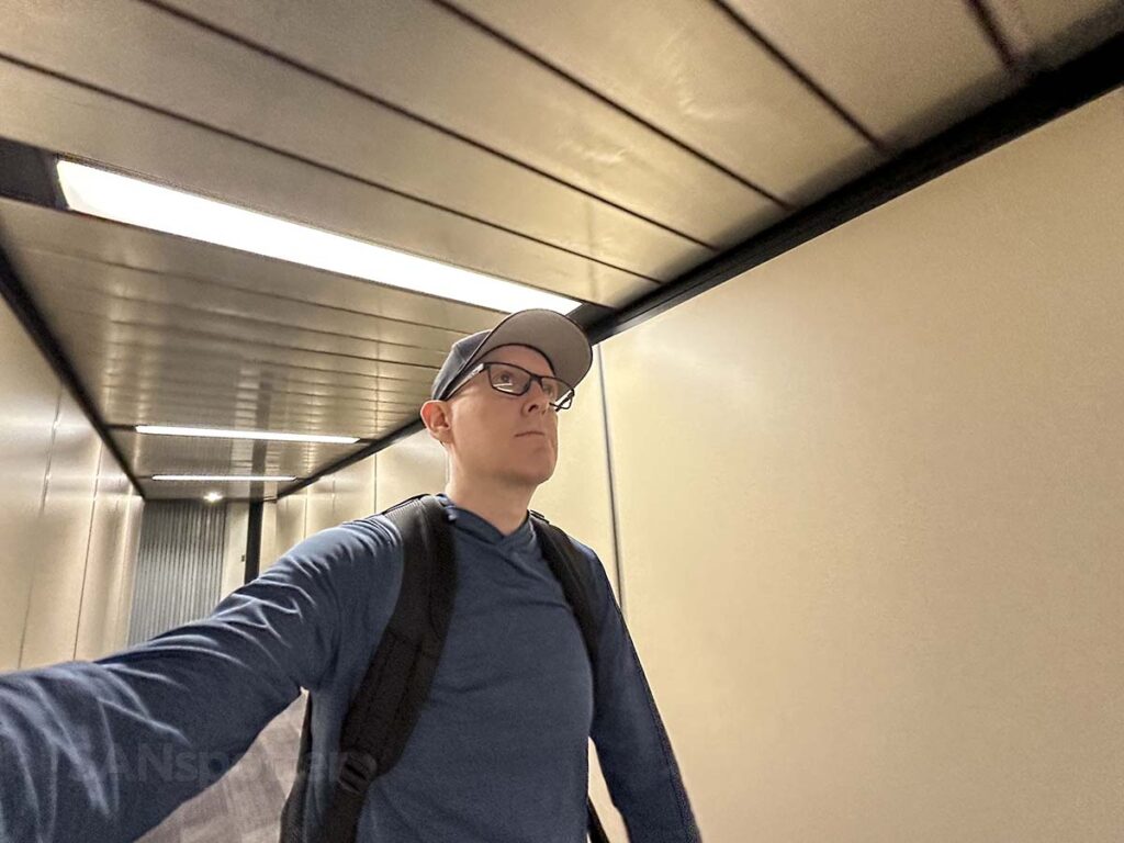 Scott Leazenby (SANspotter) walking down gate G11 jet bridge Miami International Airport