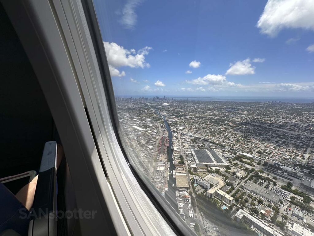 Looking out the window of a Southwest Airlines 737 MAX 8 just moments after taking off from runway 8 at MIA