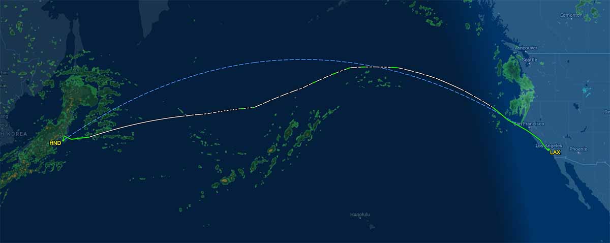 JL16 flight track