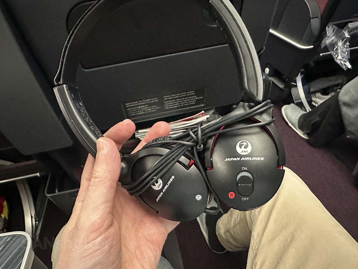 JAL A350-1000 Premium Economy headphones