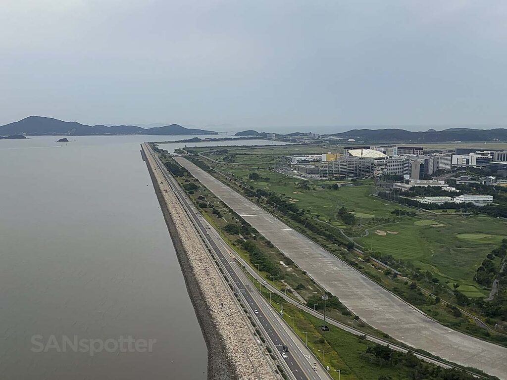 Looking out the window while on short final for runway 33R at ICN