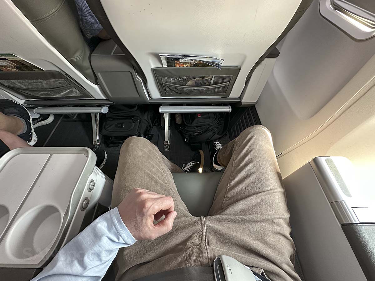 Alaska Airlines 737-800 first class under seat storage space