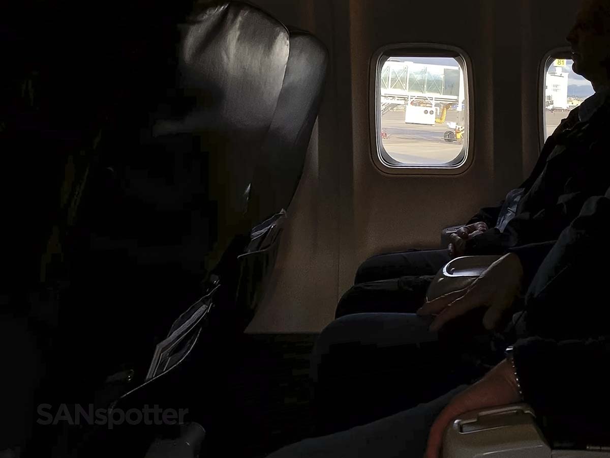 Looking out the window of a Alaska Airlines 737-800 while pushing off the gate at YVR December 2018