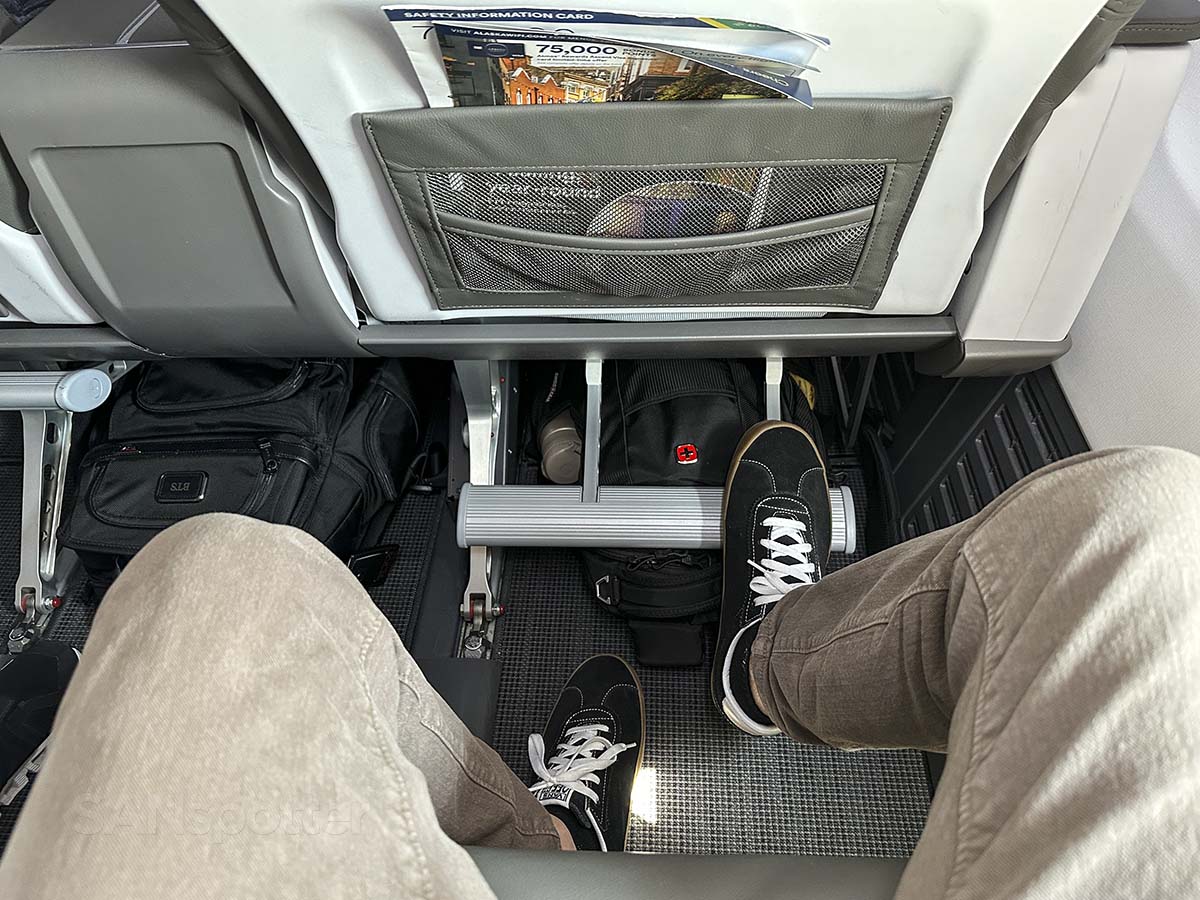 Alaska Airlines 737-800 first class retractable foot rests