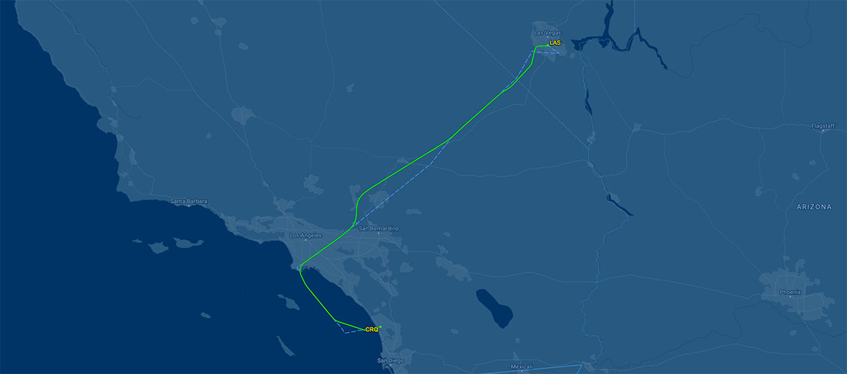 XE621 flight track