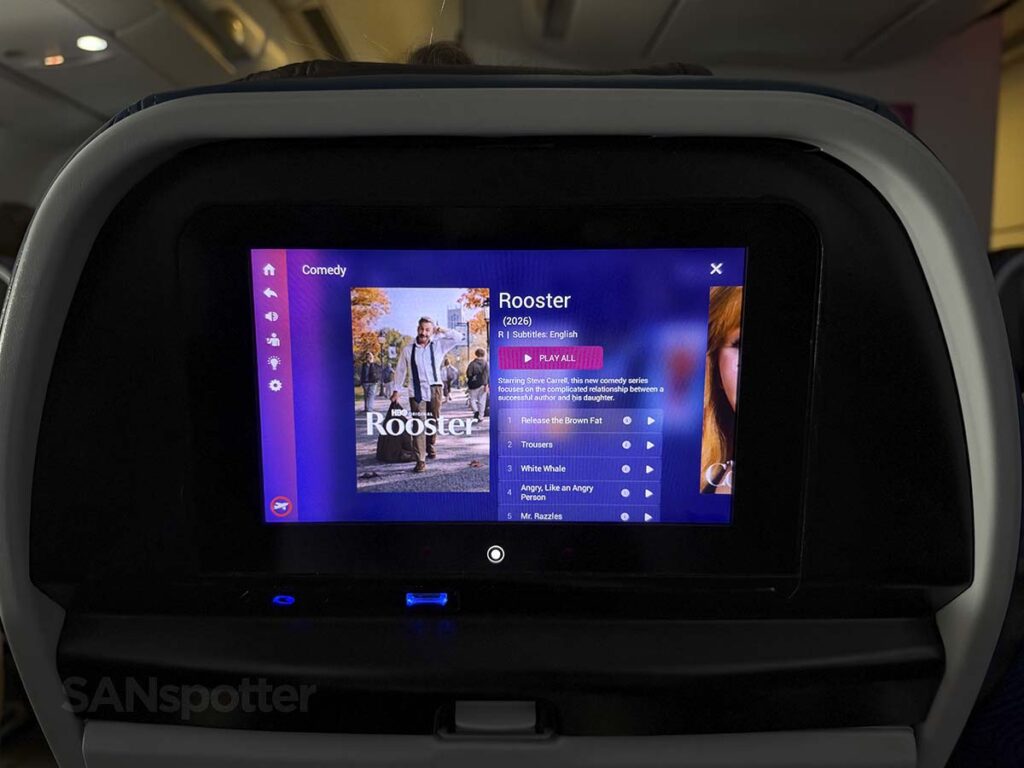 Hawaiian Airlines A330-200 Extra Comfort in-flight entertainment movie detail screen