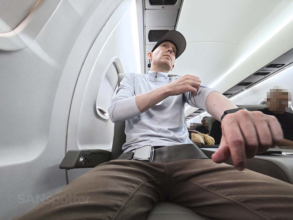 Scott Leazenby sitting in seat 5C JSX Embraer 145